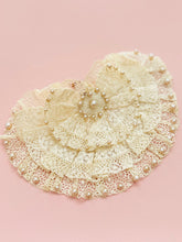 Load image into Gallery viewer, Vintage 1930s pearls beaded lace bow
