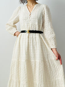 Vintage white eyelet maxi dress