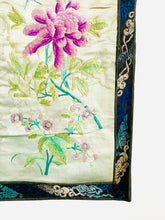 Load image into Gallery viewer, Vintage 1930s Chinese embroidery art pastel peonies and butterfly
