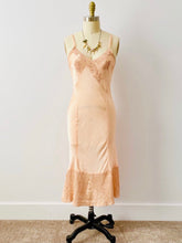 Load image into Gallery viewer, 1930s Silk satin dress with lace on mannequin

