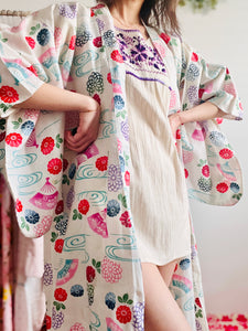 Vintage Japanese Kimono Floral Robe