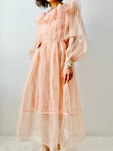 Load image into Gallery viewer, Vintage pink 1950s sheer organza dress
