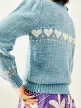 Load image into Gallery viewer, Vintage pastel blue HEART sweater
