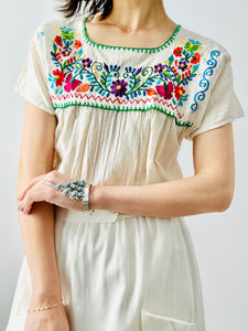 Vintage Embroidered Top/ Peasant Blouse