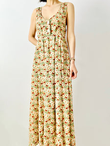 Vintage daisy floral overall dress