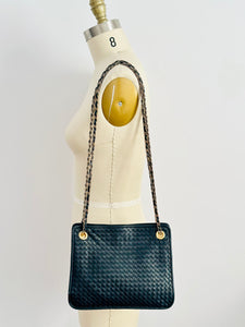 Vintage woven leather shoulder/crossbody bag