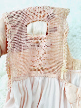 Load image into Gallery viewer, Vintage 1920s Pink Crochet Lace Camisole Silk Ribbon Trim
