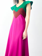 Load image into Gallery viewer, Vintage 1970s CECI color-block gown
