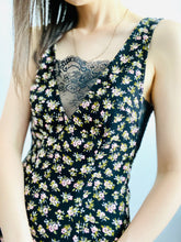 Load image into Gallery viewer, Vintage style floral slip dress with lace
